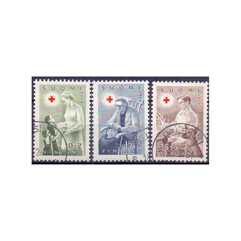 Finland. 1954. Røde Kors. AFA nr. 429-31 **   , postfrisk stemplet FDC