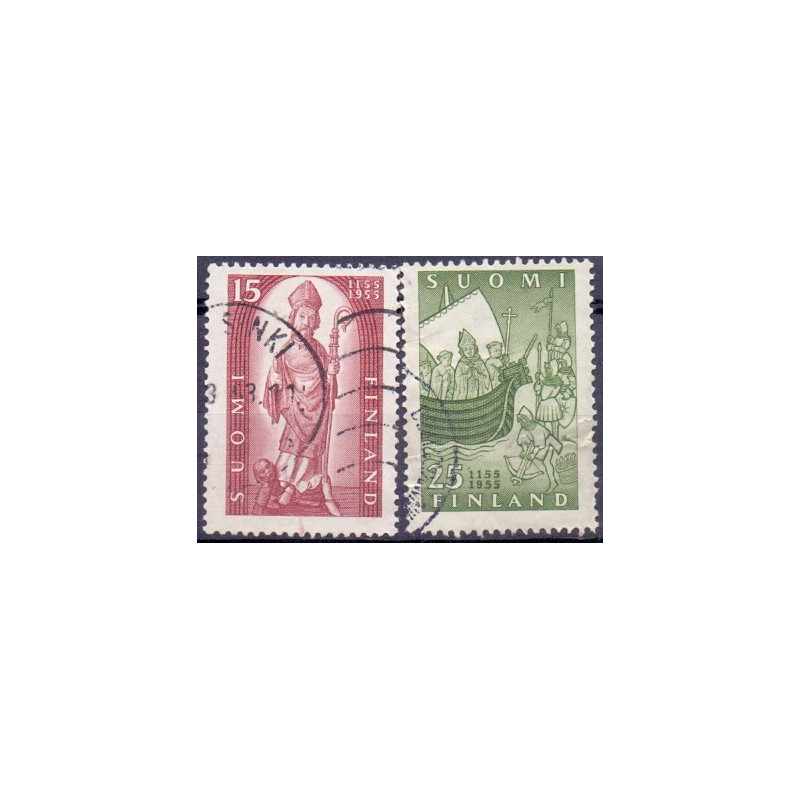 Finland. 1955. Kristendommens indførelse. AFA nr. 446-47 **  , postfrisk stemplet FDC