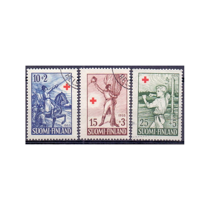 Finland. 1955. Røde Kors. AFA nr. 454-56 **  , postfrisk stemplet FDC