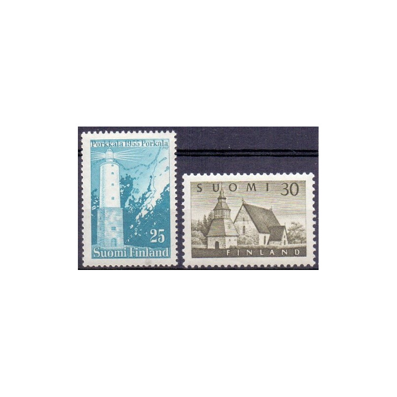 Finland. 1956. Porkolas og sognekirken. AFA nr. 460-61 **  , postfrisk stemplet FDC