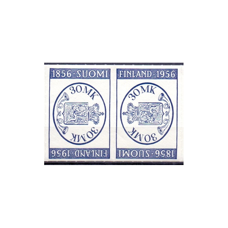 Finland. 1956. Finlandia frimærkeudst. tête-bêche par AFA nr. 463 **    , postfrisk stemplet FDC