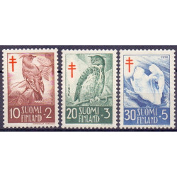 Finland. 1956. Fugle III. AFA nr. 468-70 **    , postfrisk stemplet FDC