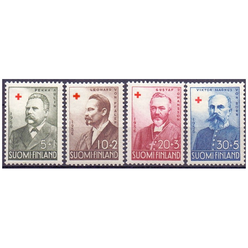Finland. 1956. Røde Kors. AFA nr. 475-78 **  , postfrisk stemplet FDC
