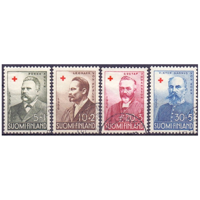 Finland. 1956. Røde Kors. AFA nr. 475-78 **  , postfrisk stemplet FDC