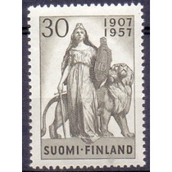 Finland. 1957. Rigsdagens jubilæum. AFA nr. 485 ** , postfrisk stemplet FDC