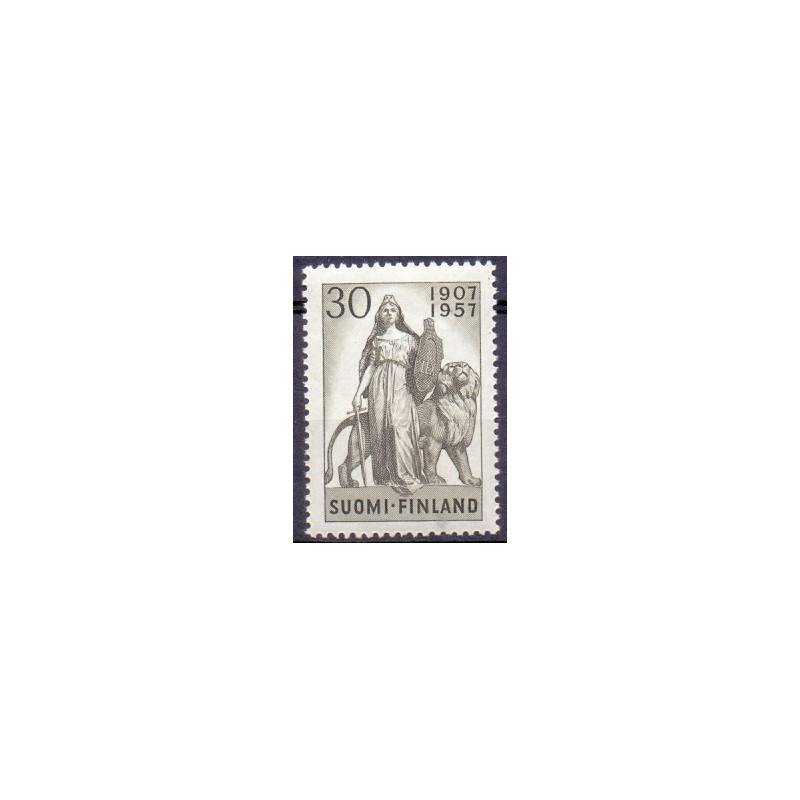 Finland. 1957. Rigsdagens jubilæum. AFA nr. 485 ** , postfrisk stemplet FDC