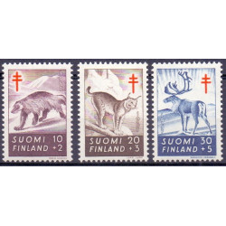 Finland. 1957. Dyr. AFA nr. 486-88 **, postfrisk stemplet FDC