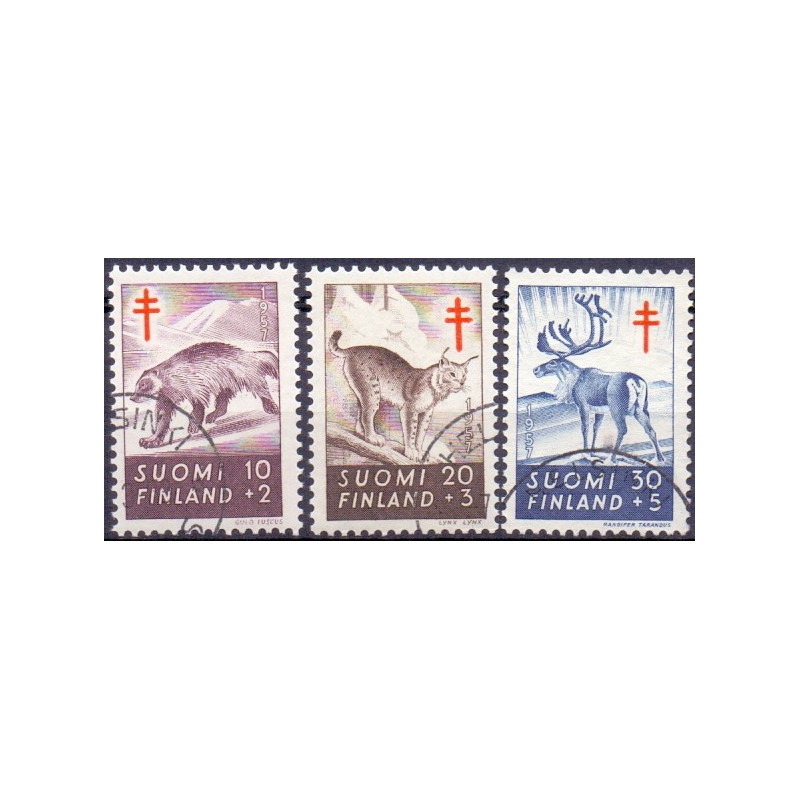Finland. 1957. Dyr. AFA nr. 486-88 **, postfrisk stemplet FDC