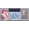 Finland. 1957. Ida Aalberg, Selvstændighed, og  Jean Sibelius. AFA nr. 493-95 **    , postfrisk stemplet FDC