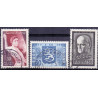 Finland. 1957. Ida Aalberg, Selvstændighed, og  Jean Sibelius. AFA nr. 493-95 **    , postfrisk stemplet FDC