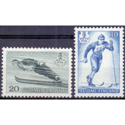 Finland. 1958. Int. skimesterskaber. AFA nr. 496-97 **    , postfrisk stemplet FDC