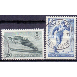 Finland. 1958. Int. skimesterskaber. AFA nr. 496-97 **    , postfrisk stemplet FDC