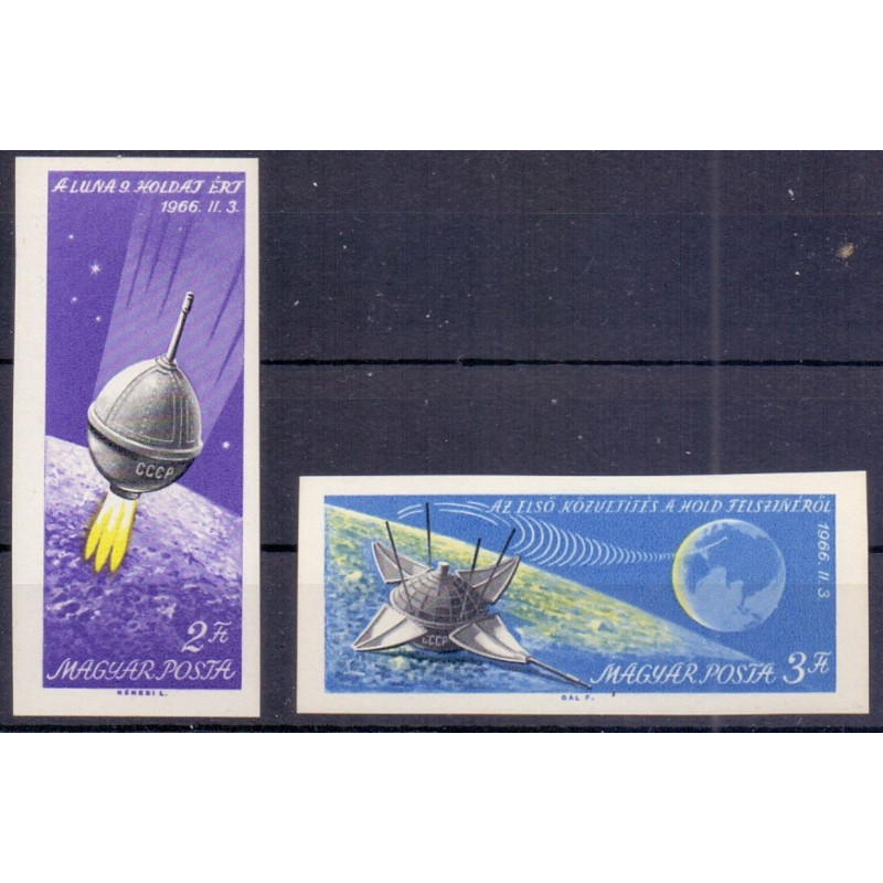 Ungarn. 1966. Luna 9. Utakket AFA nr. 2166-67U **