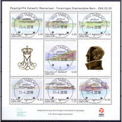 2018. 2-10,00 Kr. Dronningens akvareller, miniark AFA nr. 791 **  postfrisk  stemplet FDC