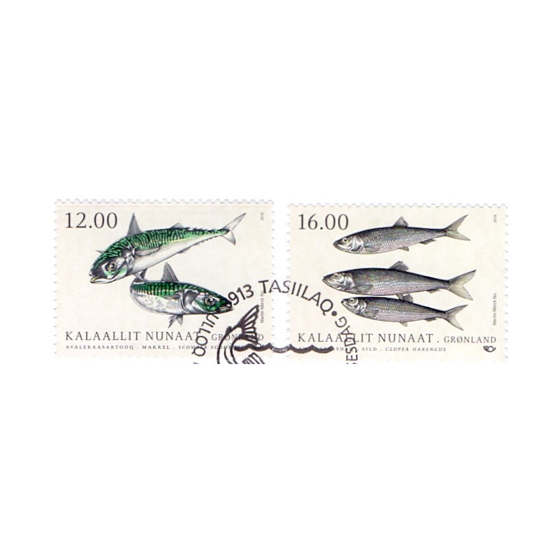 2018. 12-16,00 Kr. Norden Fisk i Grønland AFA nr. 792-93 **   postfrisk  stemplet FDC
