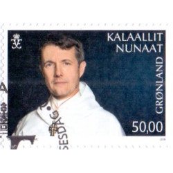 2018. 50,00 Kr. Kronprins Frederik 50 år, AFA nr. 799 **   postfrisk  stemplet FDC