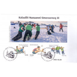 2018. 0,50-28,50 kr. Sport i Grønland III. Miniark AFA nr. 777 ** postfrisk  stemplet FDC