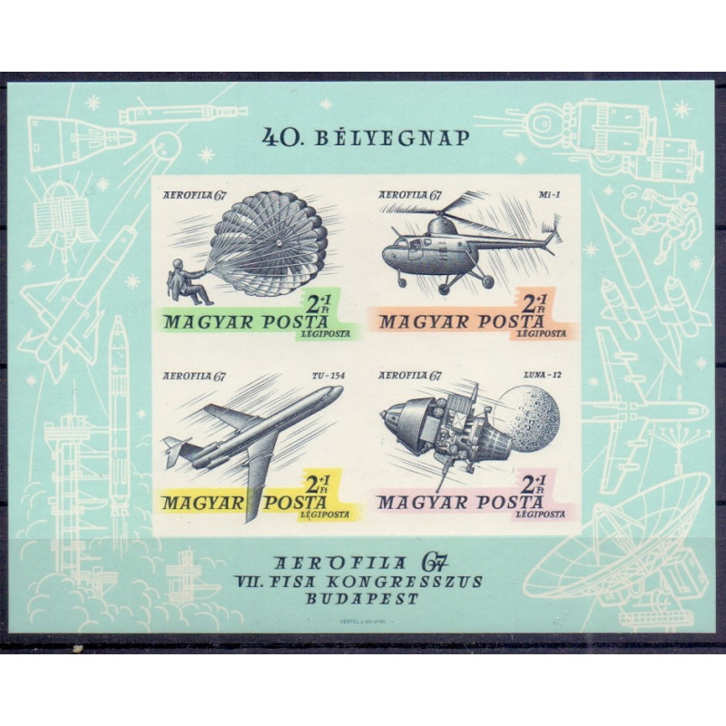 Ungarn. 1967. AEROFILA, miniark, UTAKKET. AFA nr 2304U **