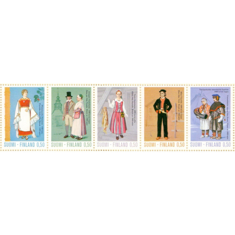 Finland. 1972. Folkedragter, 5-stribe. AFA nr. 717-21 **  stemplet **