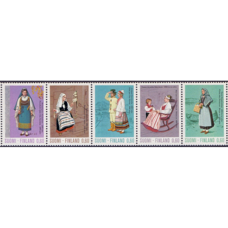 Finland. 1973. Folkedragter, 5-stribe. AFA nr. 740-44 **   stemplet **