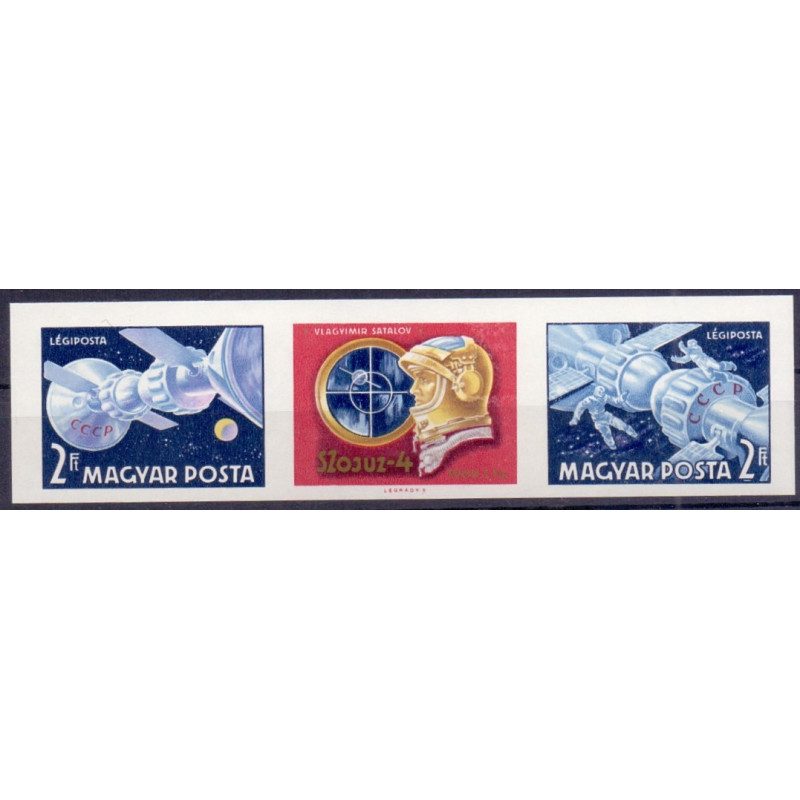 Ungarn.1969. Sojus 4 og 5 Rumflyvninger, UTAKKET. AFA nr 2436-37U ** stemplet