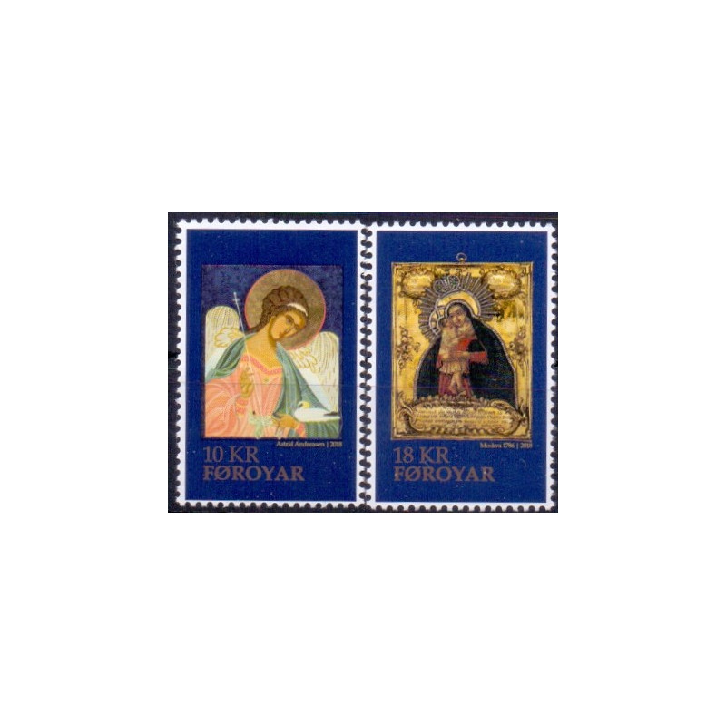 Færøerne. 2018. Ikoner. AFA nr. 926-27 ** , Postfrisk stemplet FDC