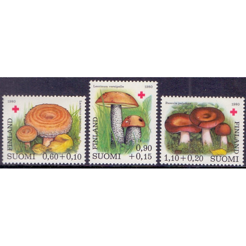 Finland. 1980. Spiselige svampe. AFA nr. 871-73 **   , postfrisk stemplet FDC