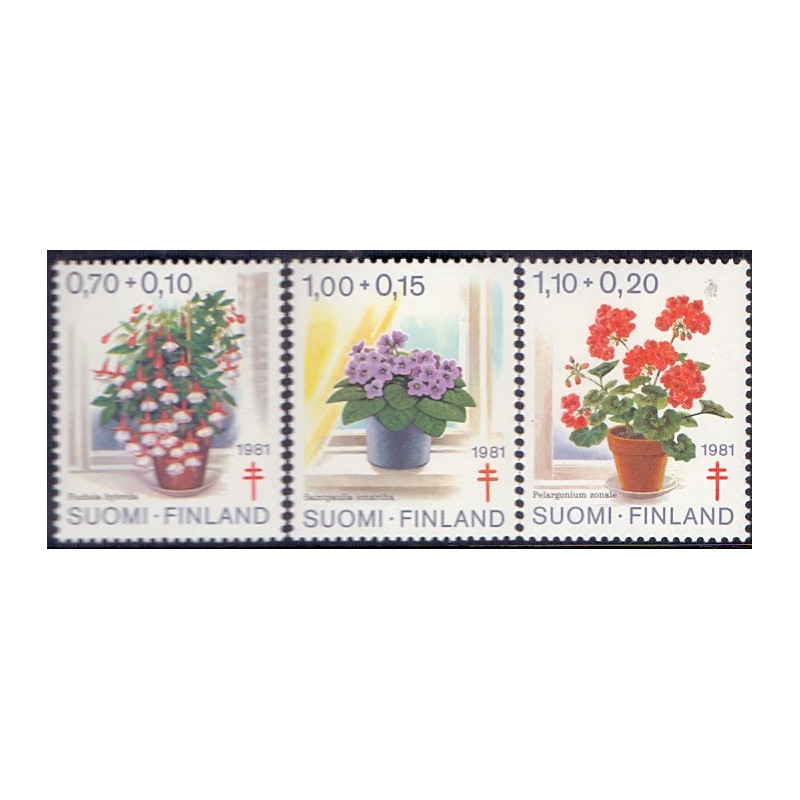 Finland. 1981. Blomster. AFA nr. 891-93 **   , postfrisk stemplet FDC