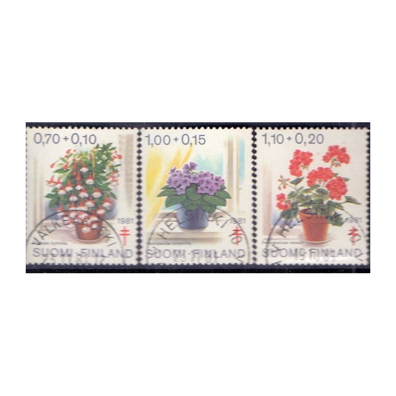 Finland. 1981. Blomster. AFA nr. 891-93 **   , postfrisk stemplet FDC
