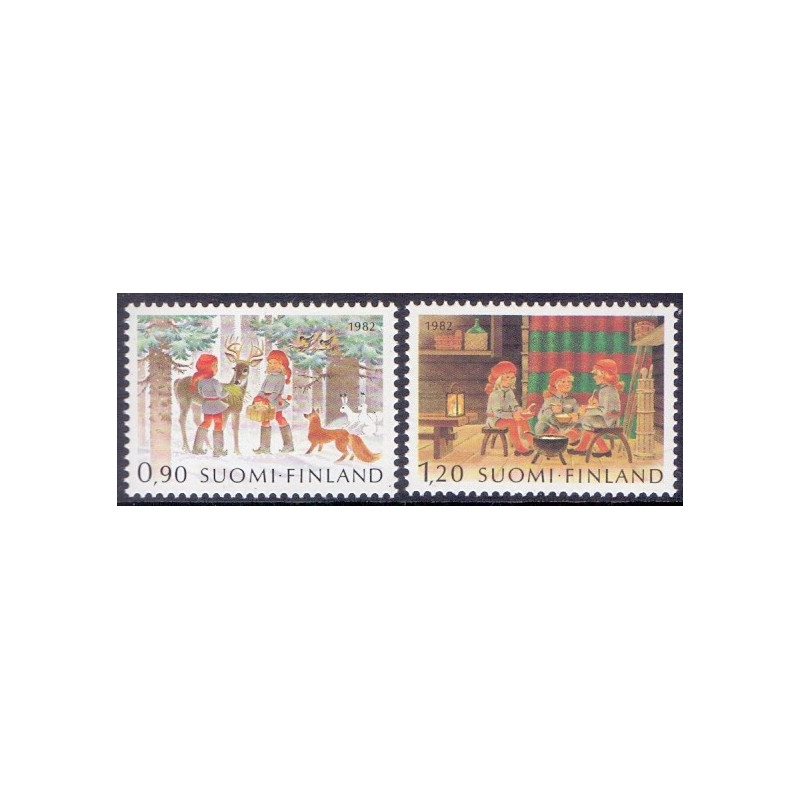 Finland. 1982. Julefrimærker. AFA nr. 922-23 **   , postfrisk stemplet FDC