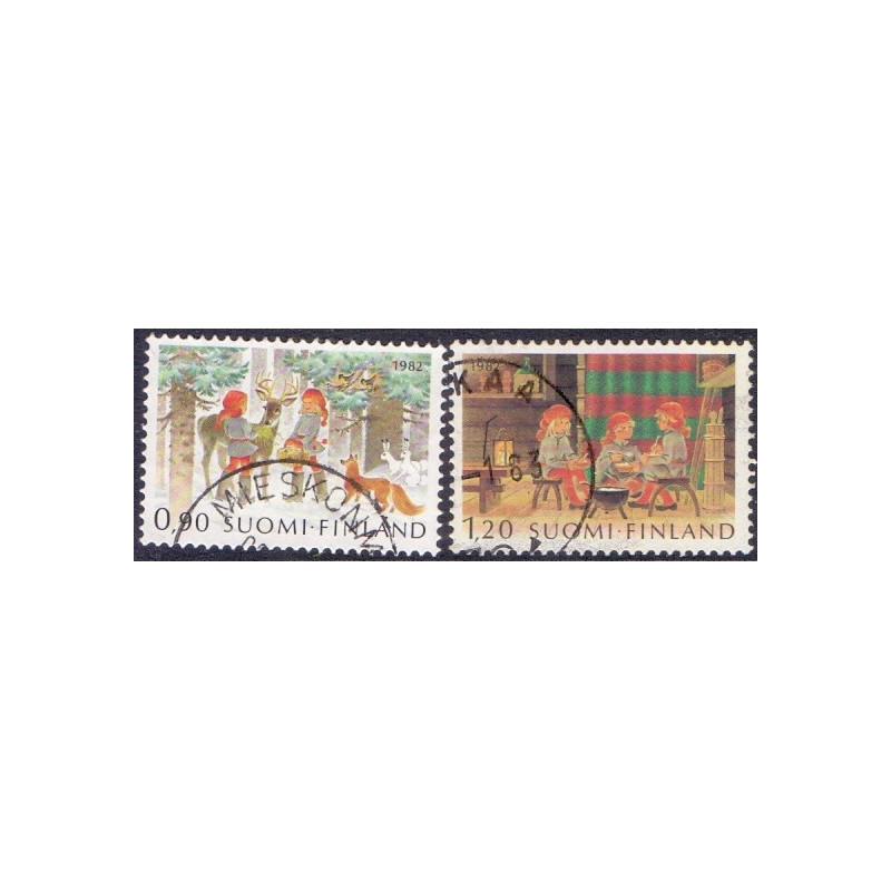Finland. 1982. Julefrimærker. AFA nr. 922-23 **   , postfrisk stemplet FDC