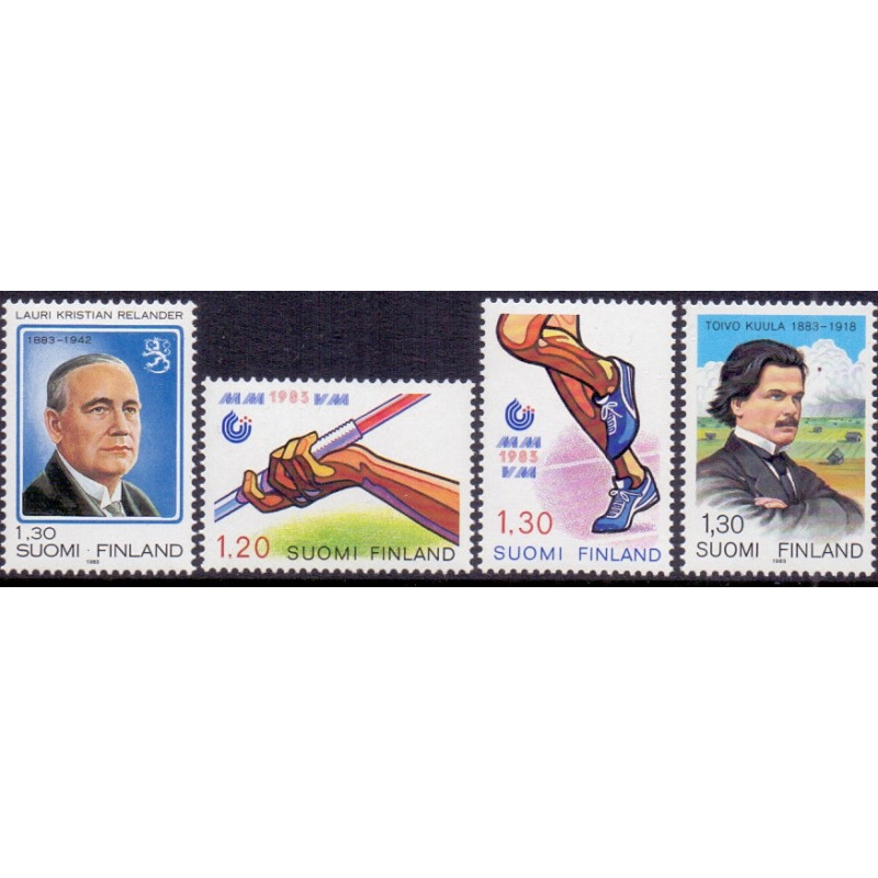 Finland. 1983. Relander, Atletik, og Toivo Kuulas, AFA nr 934-37 **   , postfrisk stemplet FDC