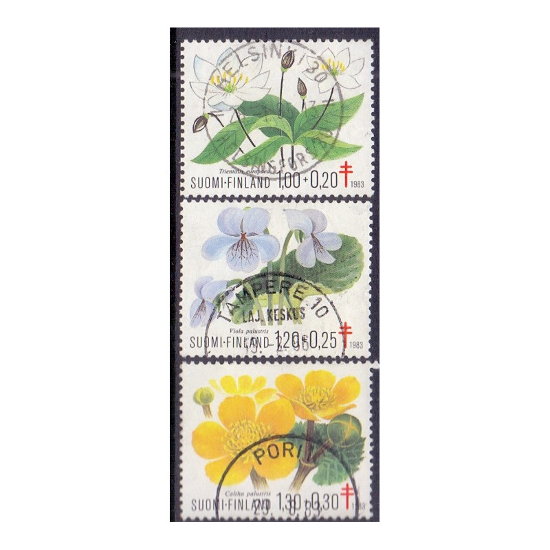 Finland. 1983. Blomster, Tuberkulosebekæmpelse. AFA nr. 938-40 **   , postfrisk stemplet FDC