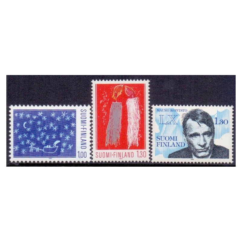 Finland. 1983. Julefrimærker, og Koivistos. AFA nr. 941-43 **   , postfrisk stemplet FDC