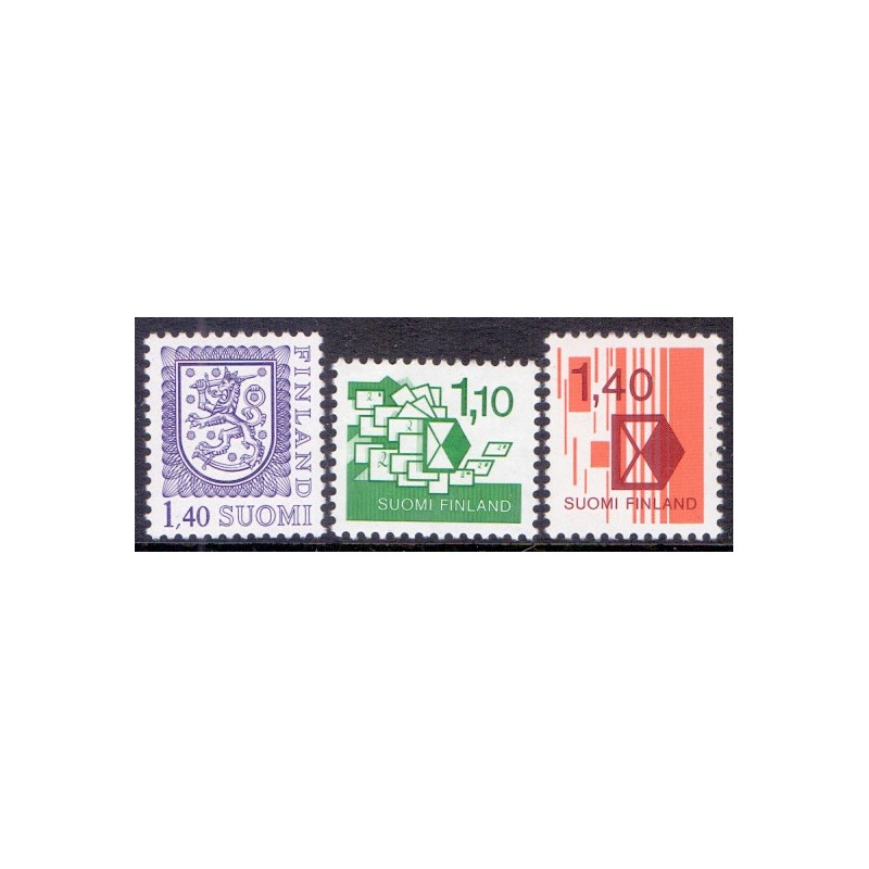 Finland. 1984. Suppleringsværdi, og brevklassificeringsreform. AFA nr. 945-47 **  , postfrisk stemplet FDC