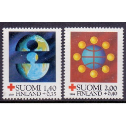 Finland. 1984. Røde Kors. AFA nr. 952-53 **  , postfrisk stemplet FDC