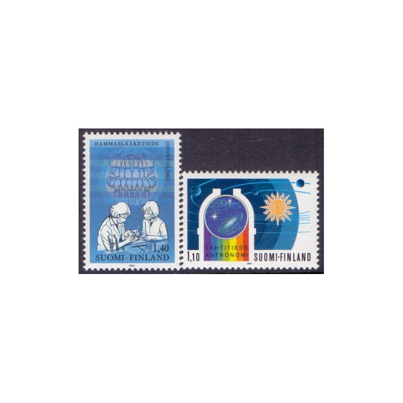 Finland. 1984. Tandlægekongres og Astronomi. AFA nr. 954-55 **  , postfrisk stemplet FDC