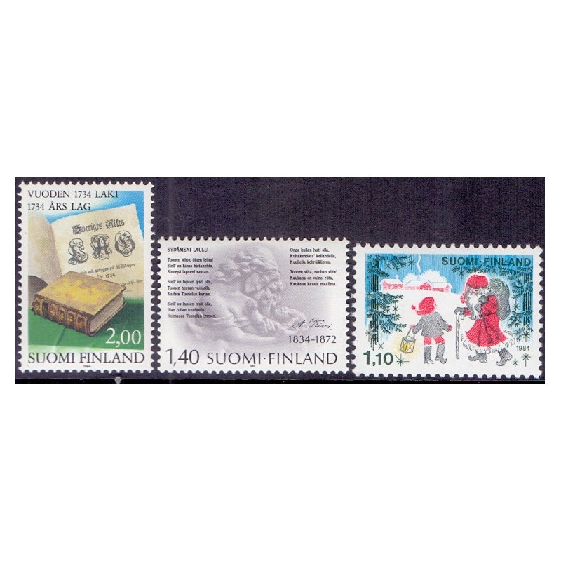 Finland. 1984. Loven fra 1734, Kivis, og julefrimærke. AFA nr 956-58 **  , postfrisk stemplet FDC