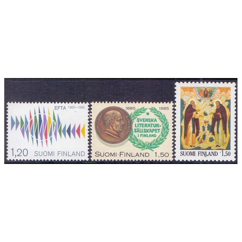 Finland. 1985. EFTA, Litteraturselskabet, og Ikon. AFA nr. 960-62 **   , postfrisk stemplet FDC