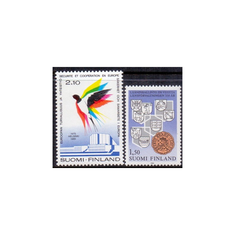 Finland. 1985. Helsinkiaftaler, og Länsförvaltningen. AFA nr. 976-77 **   , postfrisk stemplet FDC
