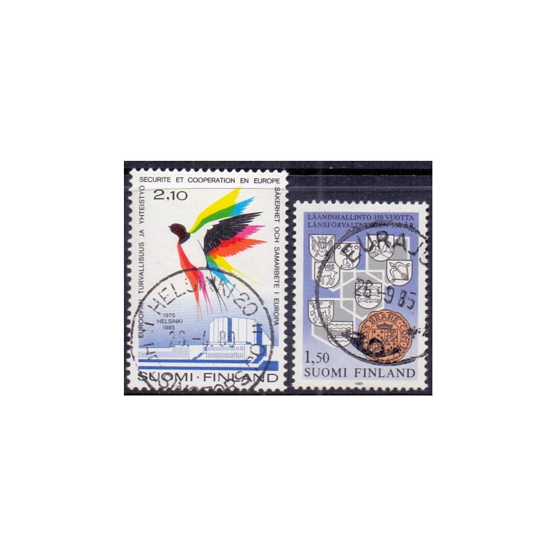 Finland. 1985. Helsinkiaftaler, og Länsförvaltningen. AFA nr. 976-77 st.   , postfrisk stemplet FDC