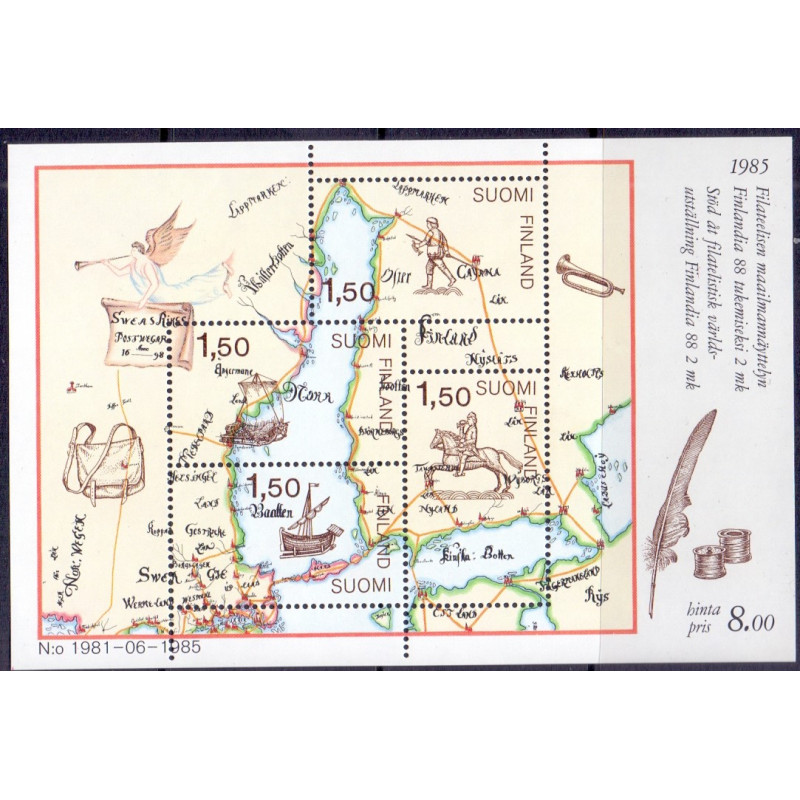 Finland. 1985. Finlandia 88. miniark. AFA nr. 979 **   , postfrisk stemplet FDC