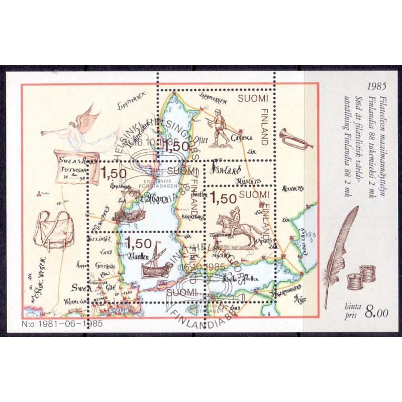 Finland. 1985. Finlandia 88. miniark. AFA nr. 979 **   , postfrisk stemplet FDC