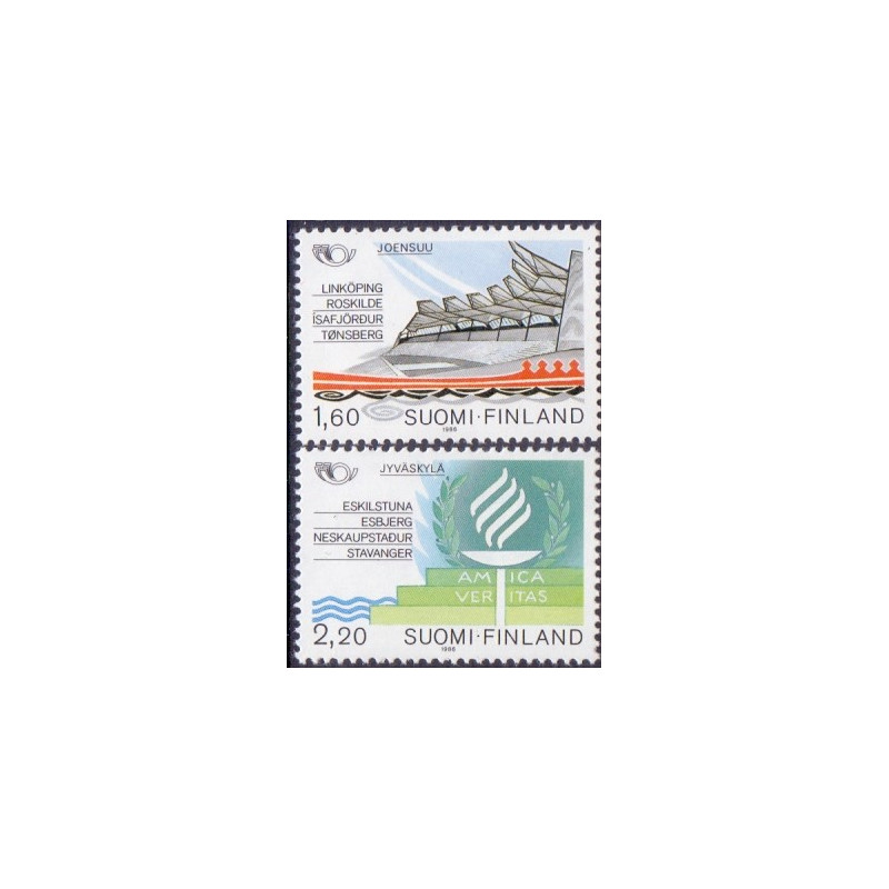 Finland. 1986. Norden, Venskabsbyer. AFA nr. 998-99 **   , postfrisk stemplet FDC