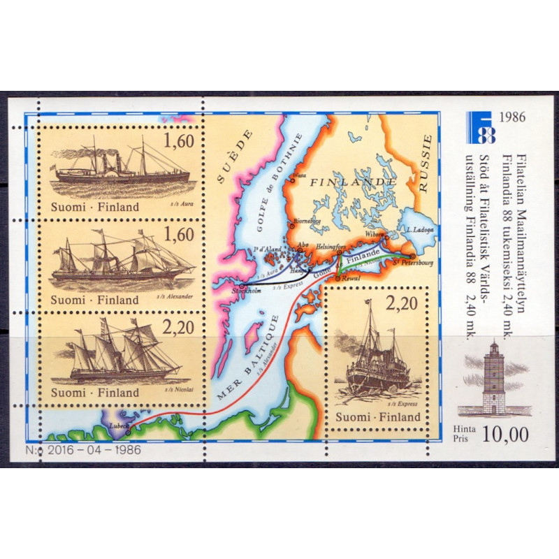 Finland. 1986. Finlandia 88, miniark. AFA nr. 1000 **   , postfrisk stemplet FDC