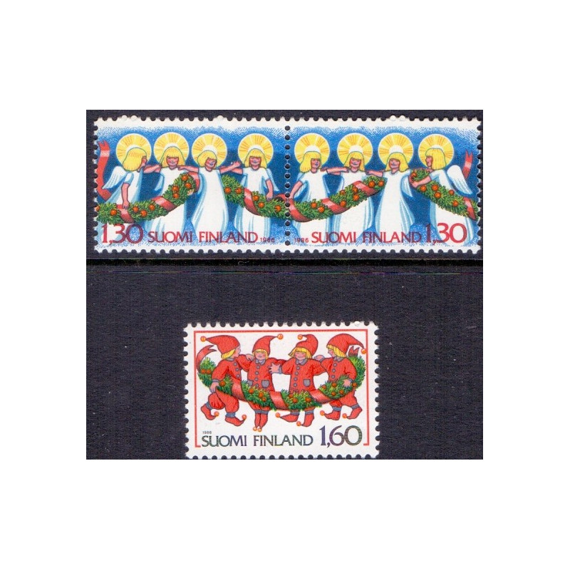 Finland. 1986. Julefrimærker. AFA nr. 1004-06 **   , postfrisk stemplet FDC