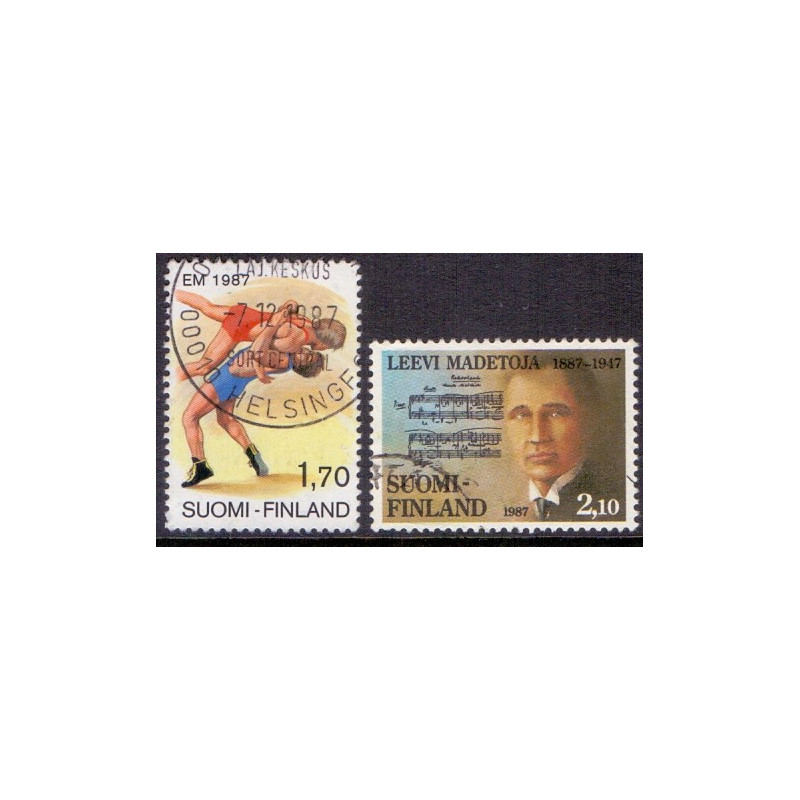 Finland. 1987. EM i Brydning, og Leevi Madetojas. AFA nr. 1012-13 **   , postfrisk stemplet FDC