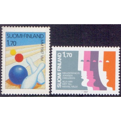 Finland. 1987. VM i bowling og Mental sundhed. AFA nr. 1014-15 **   , postfrisk stemplet FDC