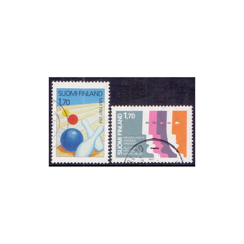Finland. 1987. VM i bowling og Mental sundhed. AFA nr. 1014-15 **   , postfrisk stemplet FDC