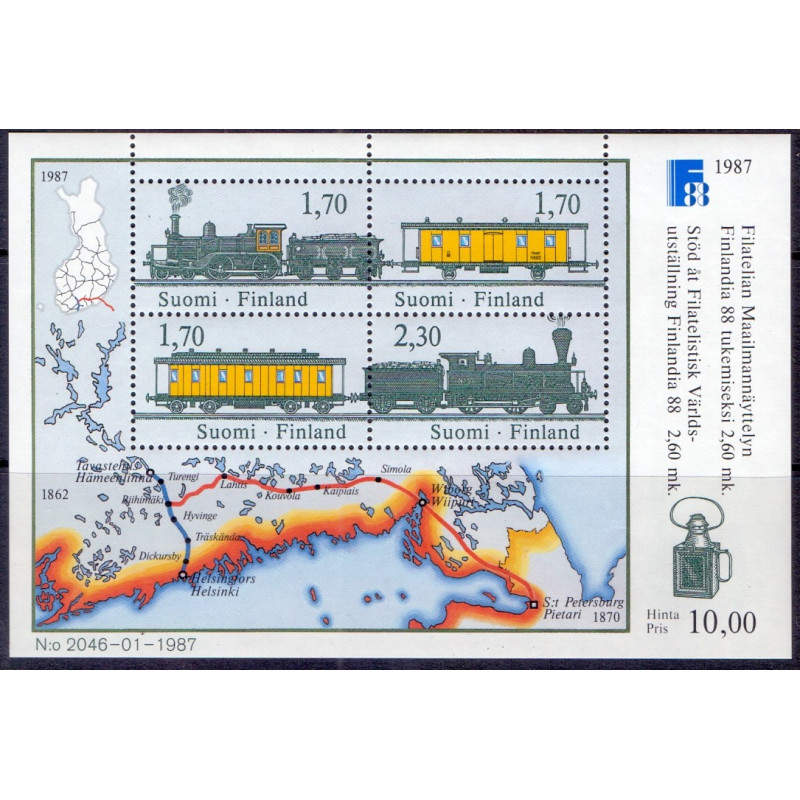 Finland. 1987. Finlandia, miniark AFA nr. 1016 **   , postfrisk stemplet FDC